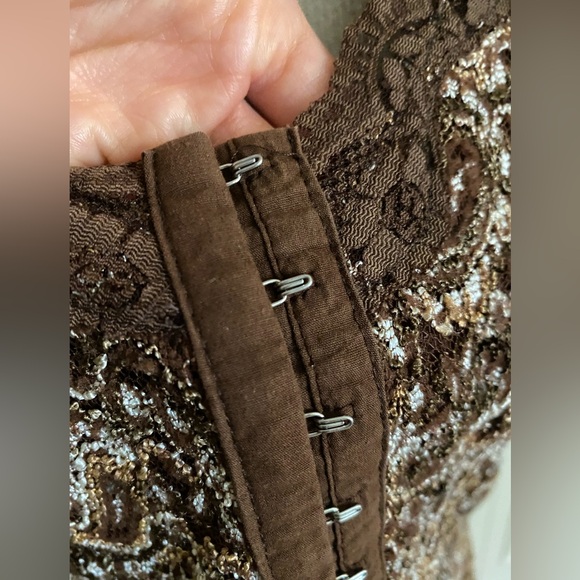 Studio 1940 brown lace tank top grommet vintage 90s Y2K - Picture 11 of 17